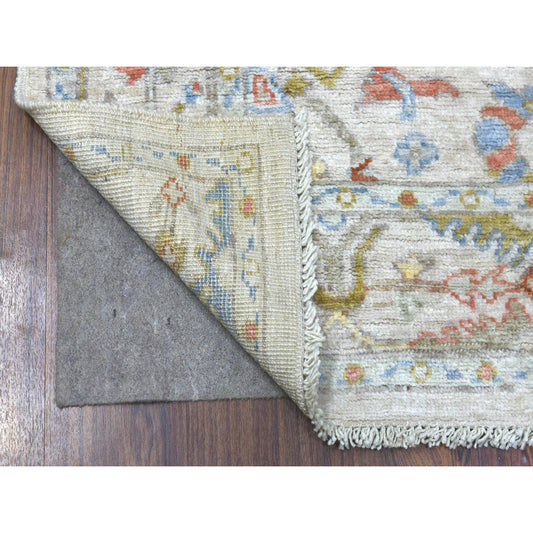 Oushak And Peshawar Wool Hand Knotted Rug Beige Beige 4.1X5.10 -O069762