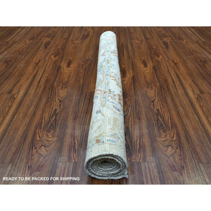 Oushak And Peshawar Wool Hand Knotted Rug Beige Beige 4.1X5.10 -O069762