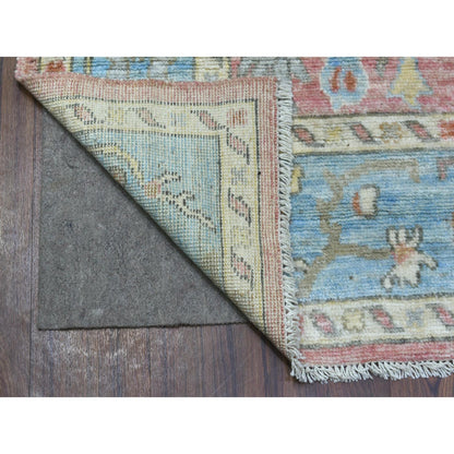 Oushak And Peshawar Wool Hand Knotted Rug Pink Blue 6.0X9.2 -O069768