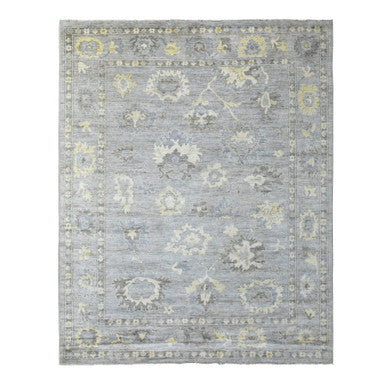 Oushak And Peshawar Wool Hand Knotted Rug Grey Gray 8.0X9.10 -O069784