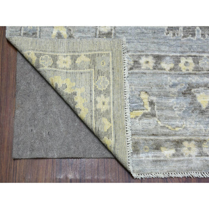 Oushak And Peshawar Wool Hand Knotted Rug Grey Gray 8.0X9.10 -O069784