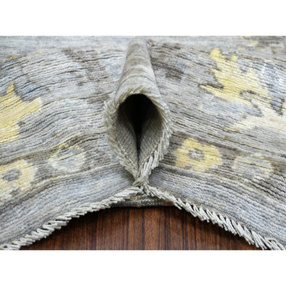 Oushak And Peshawar Wool Hand Knotted Rug Grey Gray 8.0X9.10 -O069784
