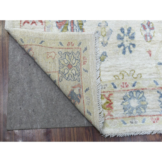 Oushak And Peshawar Wool Hand Knotted Rug Ivory Ivory 4.1X6.0 -O069814