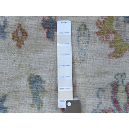 Oushak And Peshawar Wool Hand Knotted Rug Ivory Ivory 4.1X6.0 -O069814