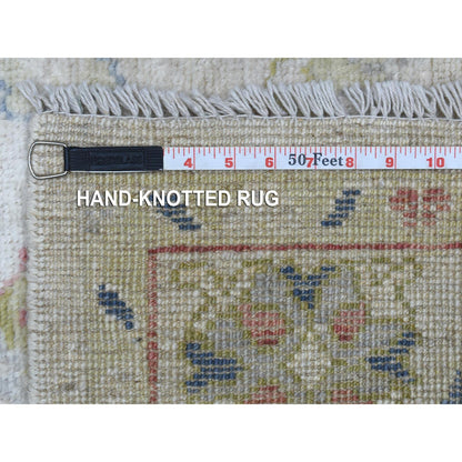 Oushak And Peshawar Wool Hand Knotted Rug Ivory Ivory 4.1X6.0 -O069814