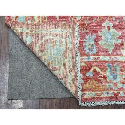Oushak And Peshawar Wool Hand Knotted Rug Pink Coral Pink 3.10X5.8 -O069815