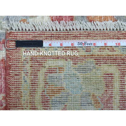 Oushak And Peshawar Wool Hand Knotted Rug Pink Coral Pink 3.10X5.8 -O069815