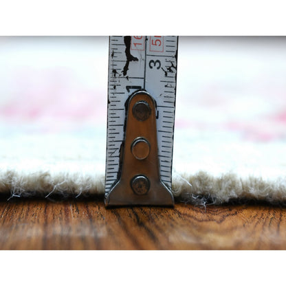 Oushak And Peshawar Wool Hand Knotted Rug Ivory Red 4.1X5.10 -O069819