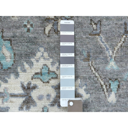 Oushak And Peshawar Wool Hand Knotted Rug Grey Ivory 3.2X5.2 -O069829