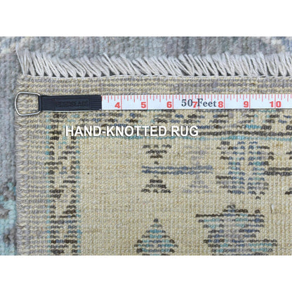 Oushak And Peshawar Wool Hand Knotted Rug Grey Ivory 3.2X5.2 -O069829