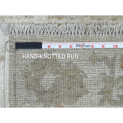 Oushak And Peshawar Wool Hand Knotted Rug Grey Gray 2.5X13.9 -O069850