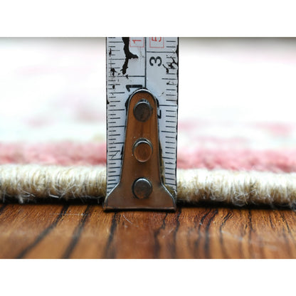 Oushak And Peshawar Wool Hand Knotted Rug Red Ivory 2.9X11.6 -O069854