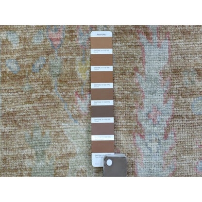 Oushak And Peshawar Wool Hand Knotted Rug Brown Gray 2.9X19.5 -O069877