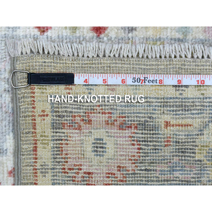 Oushak And Peshawar Wool Hand Knotted Rug Grey Gray 2.7X12.2 -O069882