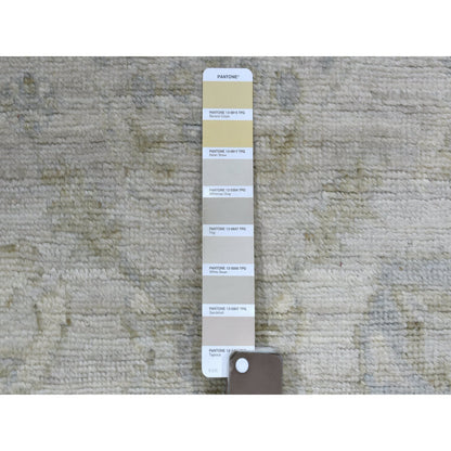 Oushak And Peshawar Wool Hand Knotted Rug Grey Gray 2.8X11.6 -O069887