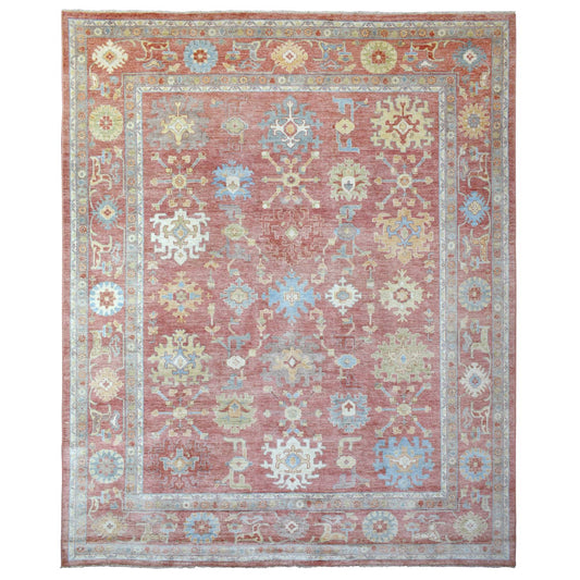 Oushak And Peshawar Wool Hand Knotted Rug Pink Pink 11.10X14.3 -O069899