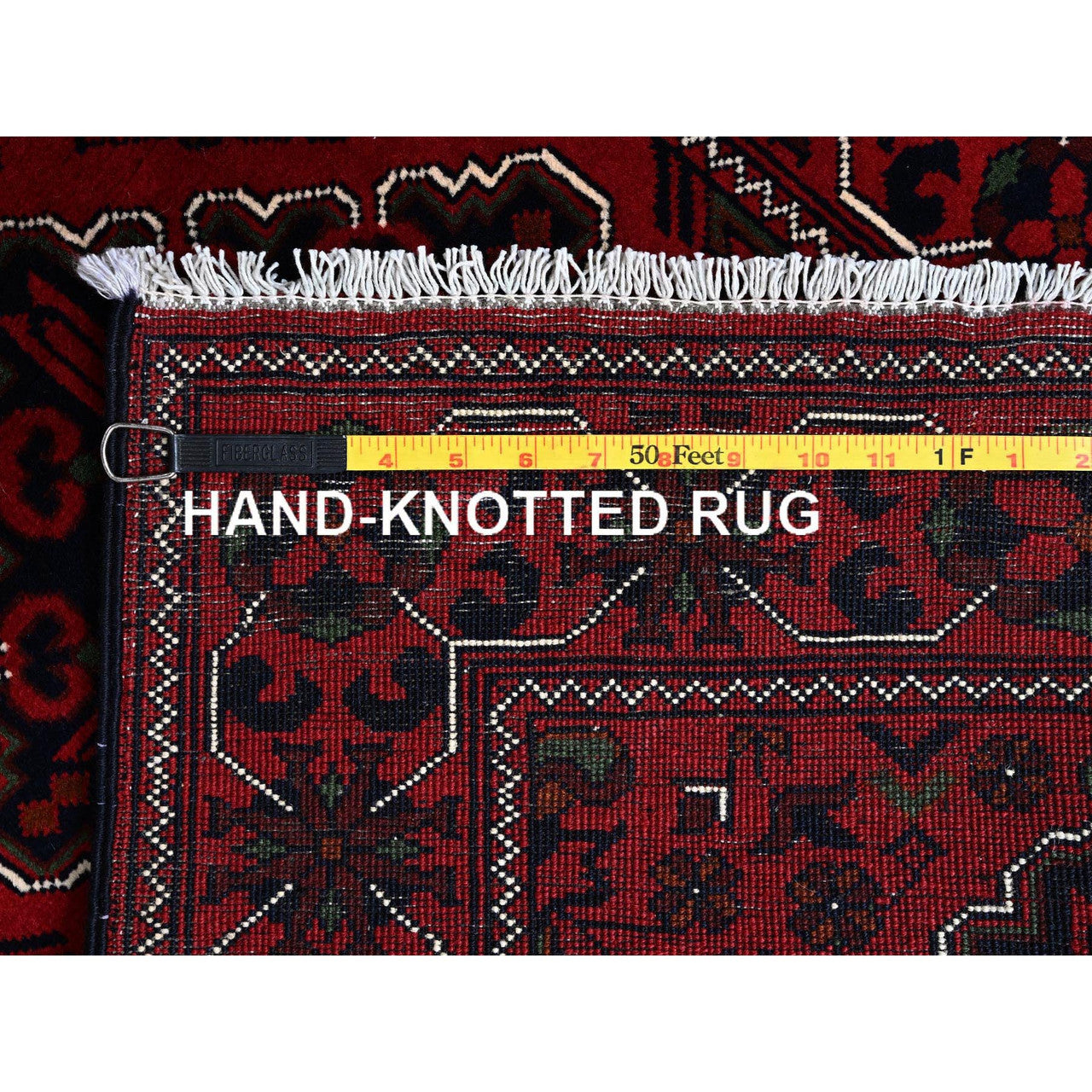 Red 2'4" x 5'8" Tribal & Geometric Hand knotted Wool Rug - Sku: O0698