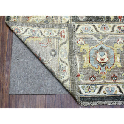 Oushak And Peshawar Wool Hand Knotted Rug Black Gray 9.3X11.9 -O069938