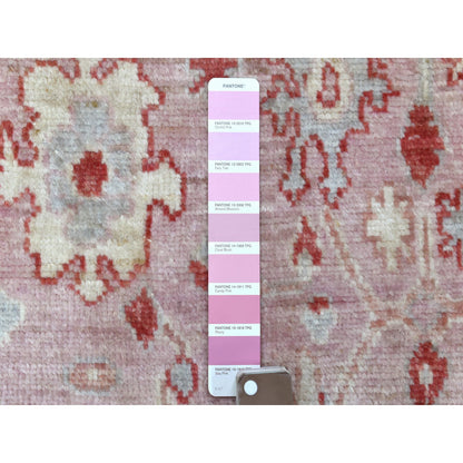 Oushak And Peshawar Wool Hand Knotted Rug Pink Coral Pink 4.1X5.10 -O069946