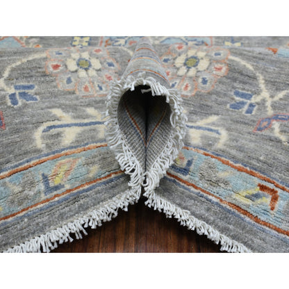 Oushak And Peshawar Wool Hand Knotted Rug Grey Gray 8.1X9.5 -O069980