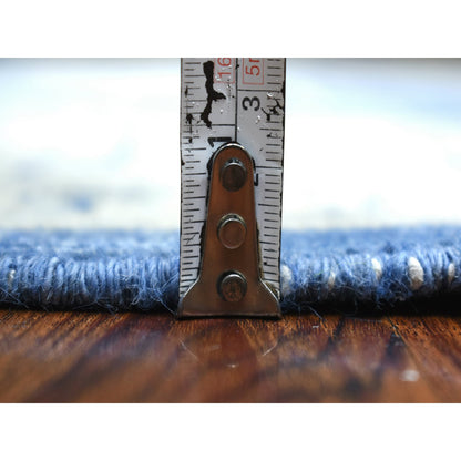 Oushak And Peshawar Wool Hand Knotted Rug Blue Ivory 6.0X8.8 -O070004