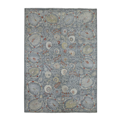 Oushak And Peshawar Wool Hand Knotted Rug Grey No Border 6.1X8.8 -O070011