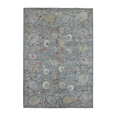 Oushak And Peshawar Wool Hand Knotted Rug Grey No Border 6.1X8.8 -O070011