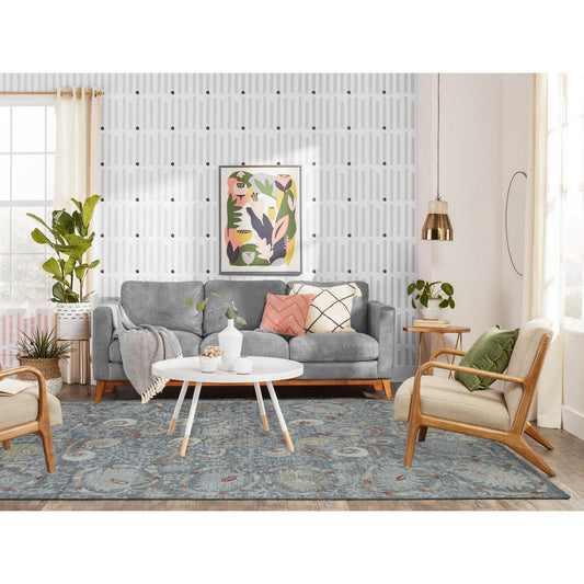 Oushak And Peshawar Wool Hand Knotted Rug Grey No Border 6.1X8.8 -O070011