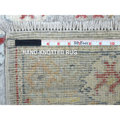 Oushak And Peshawar Wool Hand Knotted Rug Grey Gray 2.8X19.6 -O070050