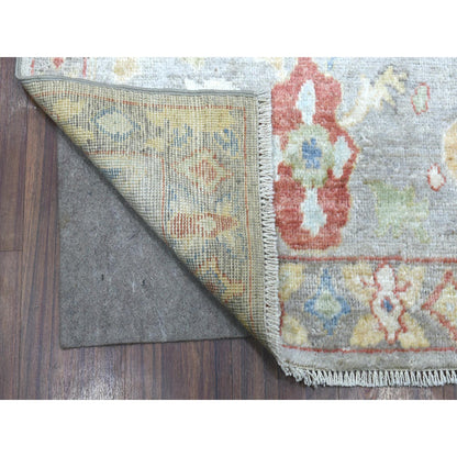Oushak And Peshawar Wool Hand Knotted Rug Grey Gray 6.0X8.8 -O070065
