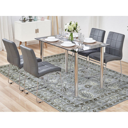 Oushak And Peshawar Wool Hand Knotted Rug Grey Gray 8.1X9.8 -O070069