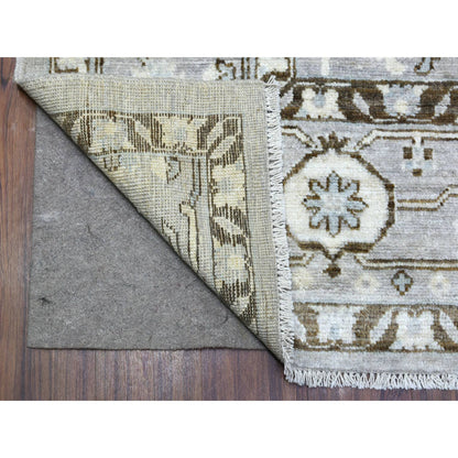 Oushak And Peshawar Wool Hand Knotted Rug Grey Gray 8.1X9.8 -O070069