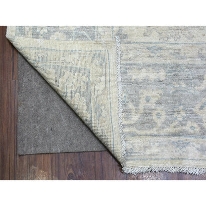 Oushak And Peshawar Wool Hand Knotted Rug Grey Blue 8.1X9.8 -O070125