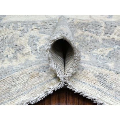 Oushak And Peshawar Wool Hand Knotted Rug Grey Blue 8.1X9.8 -O070125