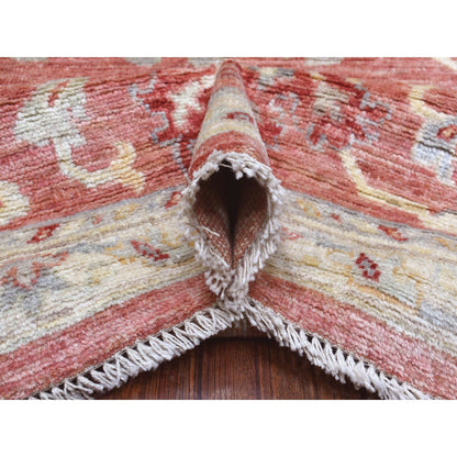 Oushak And Peshawar Wool Hand Knotted Rug Pink Pink 11.9X14.8 -O070140