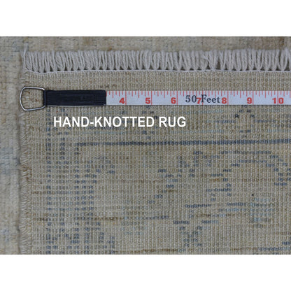 Oushak And Peshawar Wool Hand Knotted Rug Grey 4.0x5.10 -O070141