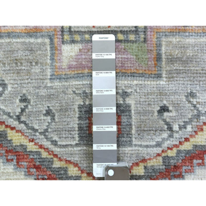 Tribal & Geometric Wool Hand Knotted Rug Grey No Border 3.0X12.0 -O070181