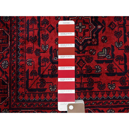 Tribal & Geometric Wool Hand Knotted Rug Red 2.8x4.0 -O0701