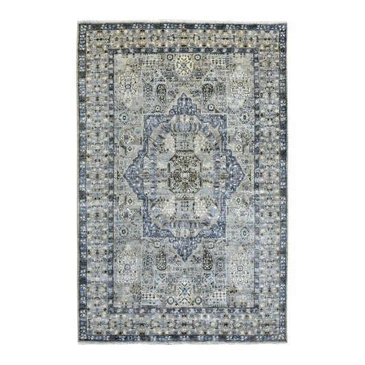 Oushak And Peshawar Wool Hand Knotted Rug Grey Gray 6.0X9.5 -O070221