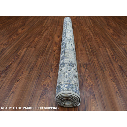 Oushak And Peshawar Wool Hand Knotted Rug Grey Gray 6.0X9.5 -O070221