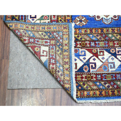 Kazak Wool Hand Knotted Rug Blue Ivory 8.8X12.4 -O070233