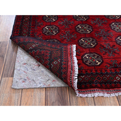 Tribal & Geometric Wool Hand Knotted Rug Red 2.9x3.10 -O0702