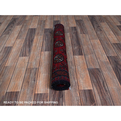 Tribal & Geometric Wool Hand Knotted Rug Red 2.9x3.10 -O0702
