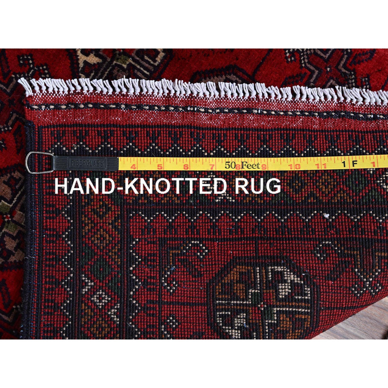 Red 2'9" x 3'10" Tribal & Geometric Hand knotted Wool Rug - Sku: O0702