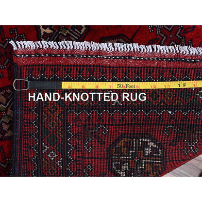 Tribal & Geometric Wool Hand Knotted Rug Red 2.9x3.10 -O0702