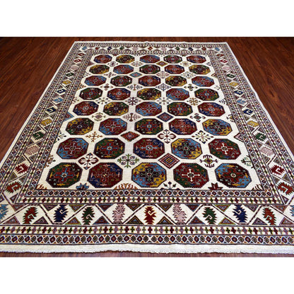 Kazak Wool Hand Knotted Rug Ivory Ivory 8.2X10.0 -O070300