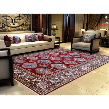 Kazak Wool Hand Knotted Rug Red Ivory 8.4X9.9 -O070301