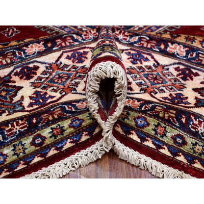 Kazak Wool Hand Knotted Rug Red Ivory 8.4X9.9 -O070301