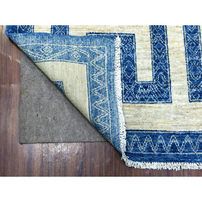Oushak And Peshawar Wool Hand Knotted Rug Blue Blue 5.10X8.9 -O070310