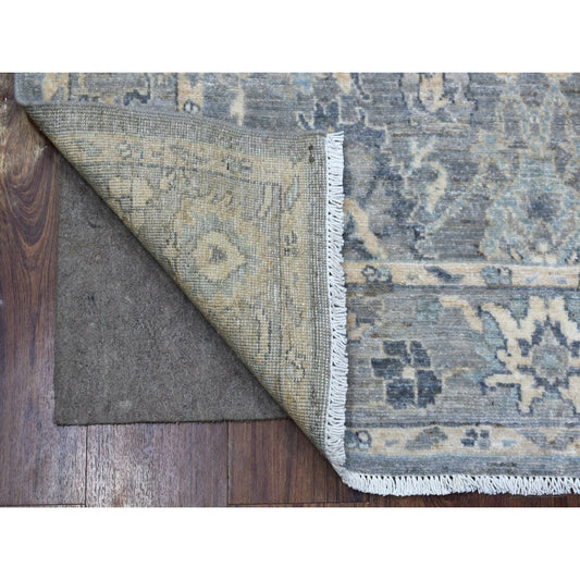 Oushak And Peshawar Wool Hand Knotted Rug Grey Gray 4.0X5.9 -O070344